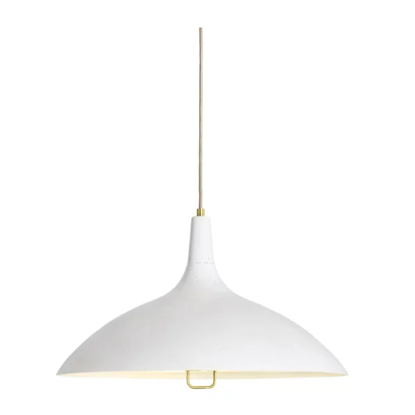 A1965 Pendant Lamp, White Gubi Lamp, Paavo Tynell Design, Scandinavian Modern Lighting, Adjustable Height Pendant Lamp