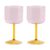 Hay Tint Wine Glass 25 Cl 2-pack Pink-yellow