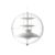 Verpan Panto Pendant Lamp White, Small, Transparent Acrylic